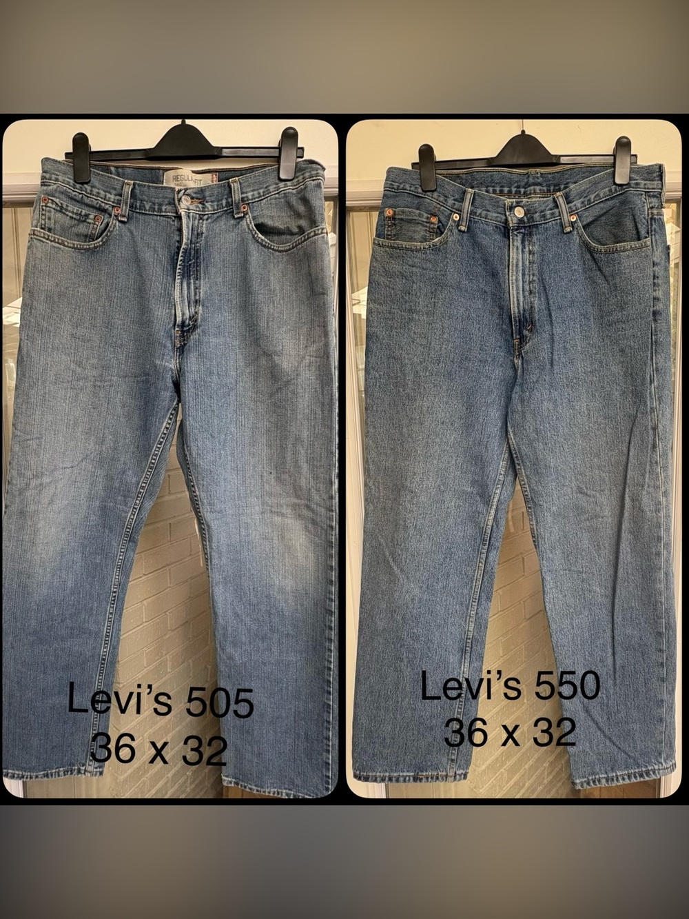 2 Pair Men’s Levi’s 505 Regular Fit & Levi’s 550, Size 36 x 32